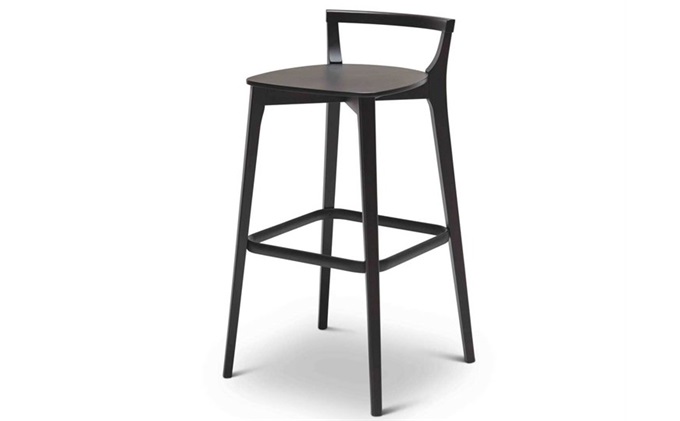 高端吧臺椅酒吧椅會所前臺實(shí)木高腳凳