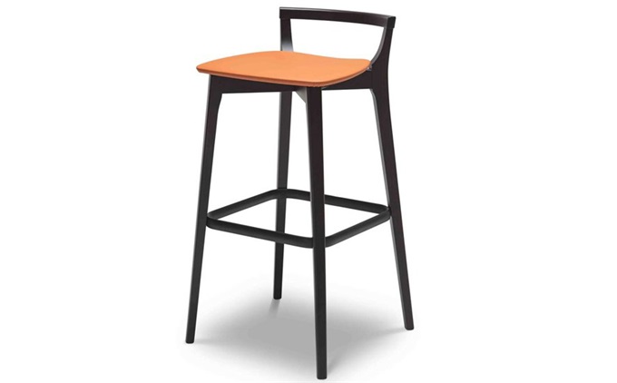 高端吧臺椅酒吧椅會所前臺實(shí)木高腳凳