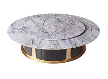 酒店會(huì)所高端大理石電動(dòng)大圓餐桌