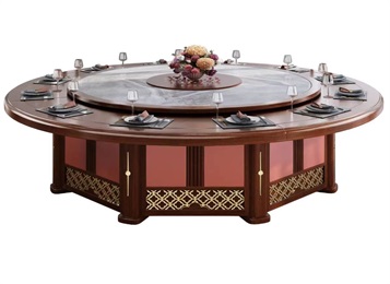 酒店新中式實木電動豪華餐桌