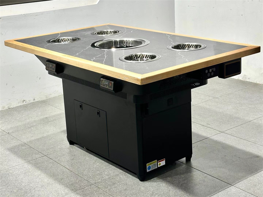 自助餐廳一人一鍋無煙小火鍋烤肉一體桌