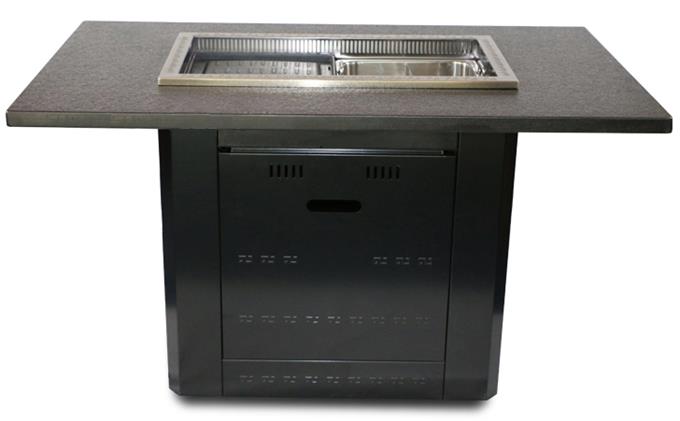 火燒石下排風(fēng)無煙烤涮火鍋一體桌