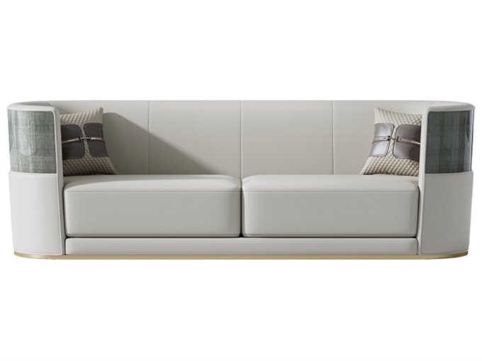 現(xiàn)代會(huì)所特色半圓形扶手布藝沙發(fā)