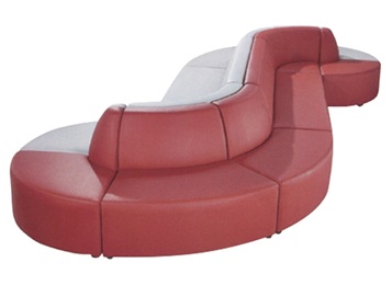 養(yǎng)生會(huì)所大廳s形皮革雙排卡座