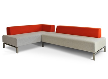 休閑會(huì)所簡(jiǎn)約不銹鋼絨布轉(zhuǎn)角沙發(fā)