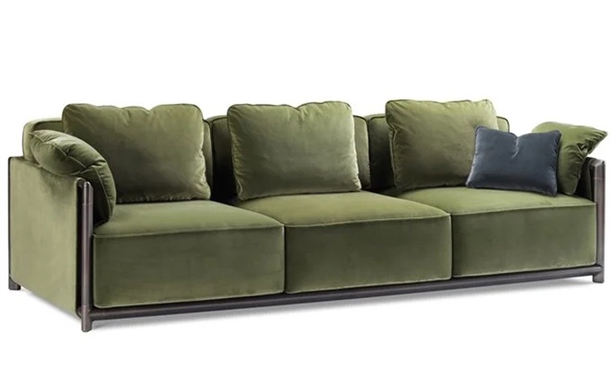 會所北歐現(xiàn)代不銹鋼簡約布藝軟包沙發(fā)