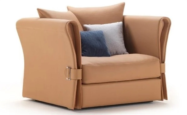 高檔會(huì)所客房意式現(xiàn)代時(shí)尚皮革單人沙發(fā)椅