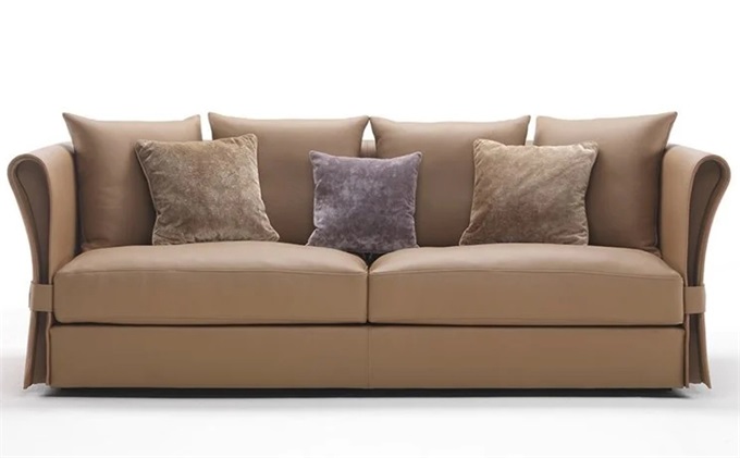 高端會(huì)所大廳意式現(xiàn)代皮藝三人位沙發(fā)