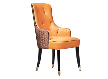 會(huì)所高檔皮革軟包高靠背椅子