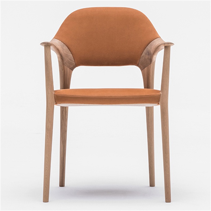休閑會所北歐風(fēng)簡樸實(shí)木扶手椅