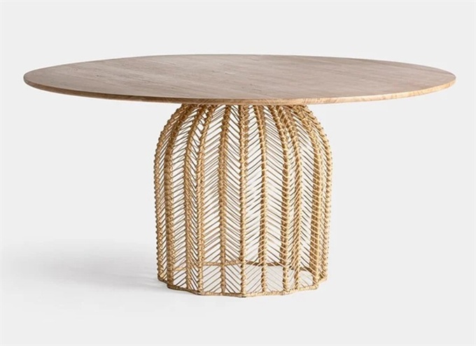 高級會所創(chuàng)意時尚藤編圓桌子