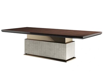 現(xiàn)代豪宅會(huì)所輕奢實(shí)木桌子家具