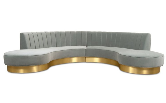 不銹鋼底框異形圓弧形酒吧KTV沙發(fā)