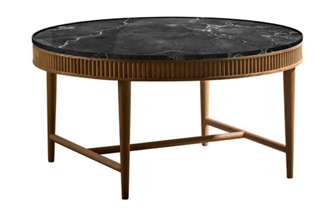 民謠酒吧新中式實(shí)木簡(jiǎn)約圓形茶幾