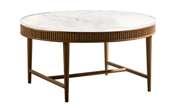 酒吧會(huì)所輕奢子母組合大理石圓茶幾