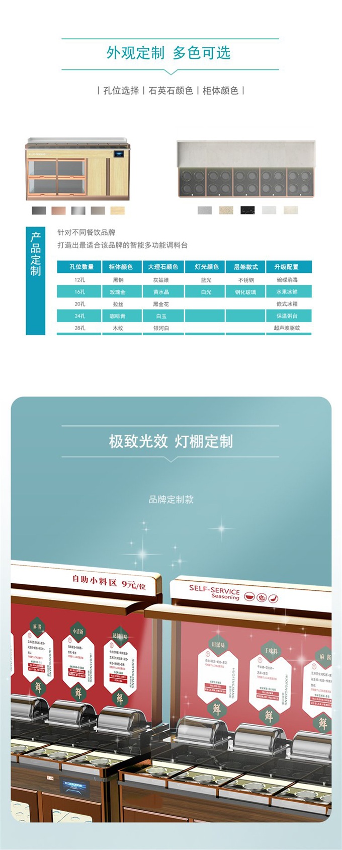 肥牛火鍋店高端時(shí)尚冷藏保鮮臺