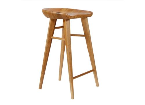 實(shí)木咖啡廳吧臺凳 復(fù)古純實(shí)木星巴克高腳椅