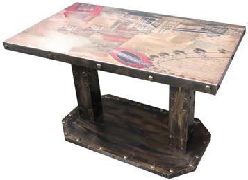 西餐廳主題工業(yè)風方餐桌