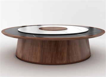 酒店會(huì)所現(xiàn)代輕奢豪華巖板電動(dòng)餐桌