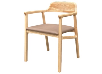 企業食堂現代簡約實木扶手靠背椅