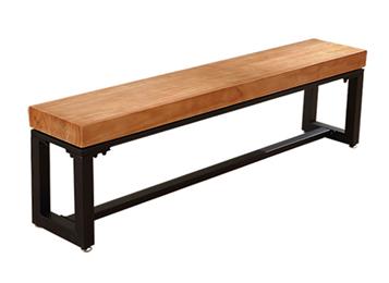 簡約現代食堂餐凳 鐵藝實木長條凳