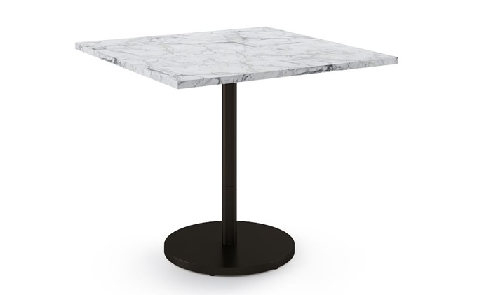 公司食堂4人位鐵藝桌腳大理石臺面餐桌