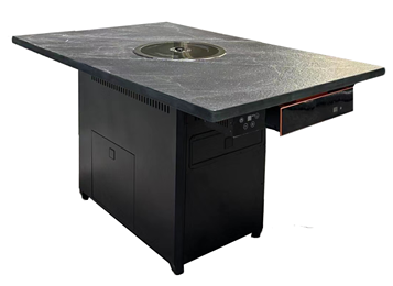 自助燒肉店火燒石臺(tái)面電烤無(wú)煙自凈化烤肉桌