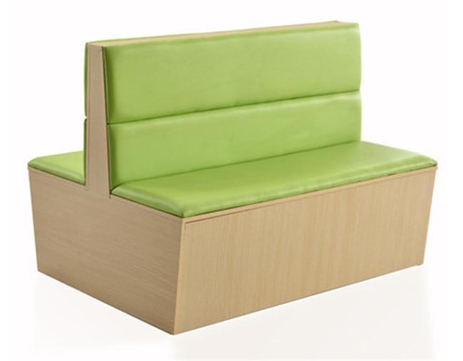 簡(jiǎn)約清新西餐廳背靠背雙面卡座