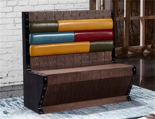 北歐復古工業(yè)風西餐廳卡座沙發(fā)