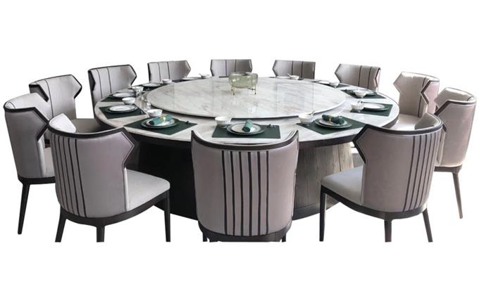 酒樓大理石帶轉(zhuǎn)盤餐桌圓桌家具定做