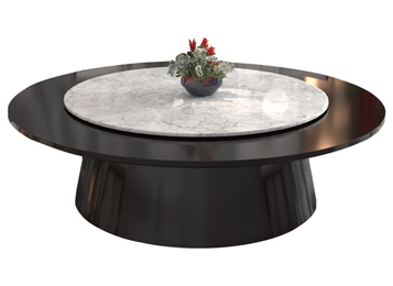 酒店宴會廳時尚大理石20人臺電動大圓桌