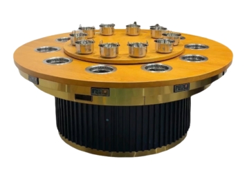 10人位實木臺面一人一位無煙小火鍋桌