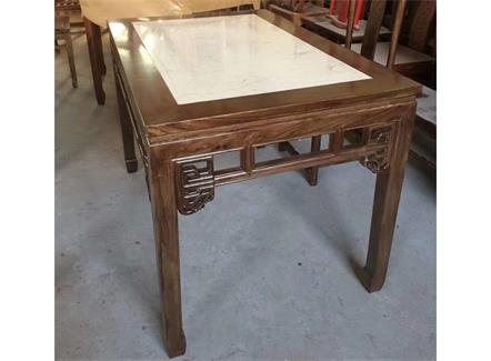 酒樓飯店湘菜川菜館實(shí)木邊框鑲嵌大理石中式餐