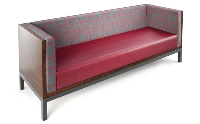 主題餐廳歐式鐵藝實木卡座沙發(fā)