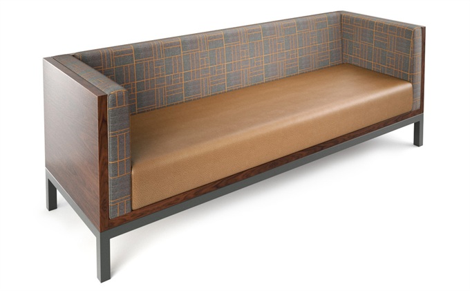 定制主題餐廳簡約清新靠墻卡座沙發(fā)