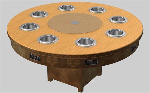 實木火鍋燒烤一體桌